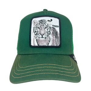Goorin Bros Green The White‎ Tiger Adjustable Snapback Mesh Back Trucker Hat